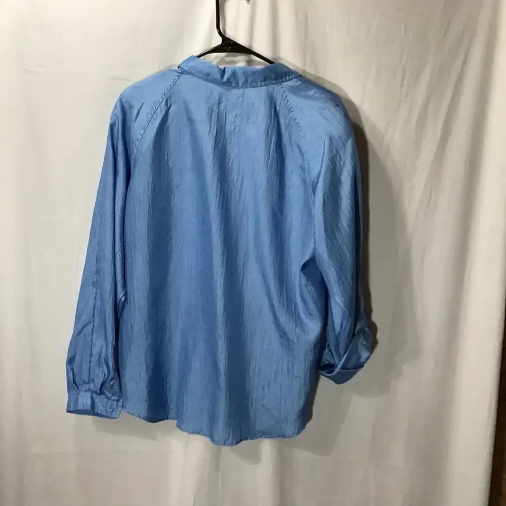Vintage DVF | Blue Parachute Blouse Diane Von Fustenberg 16